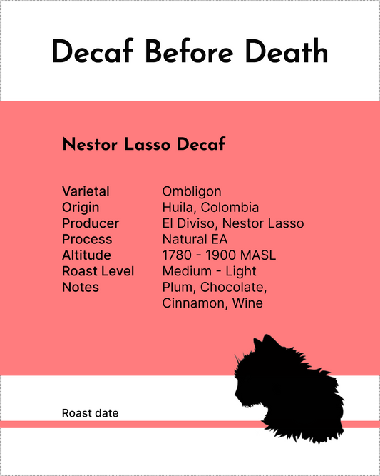 Decaf Before Death - Nestor Lasso Ombligon Natural Decaf (100g)