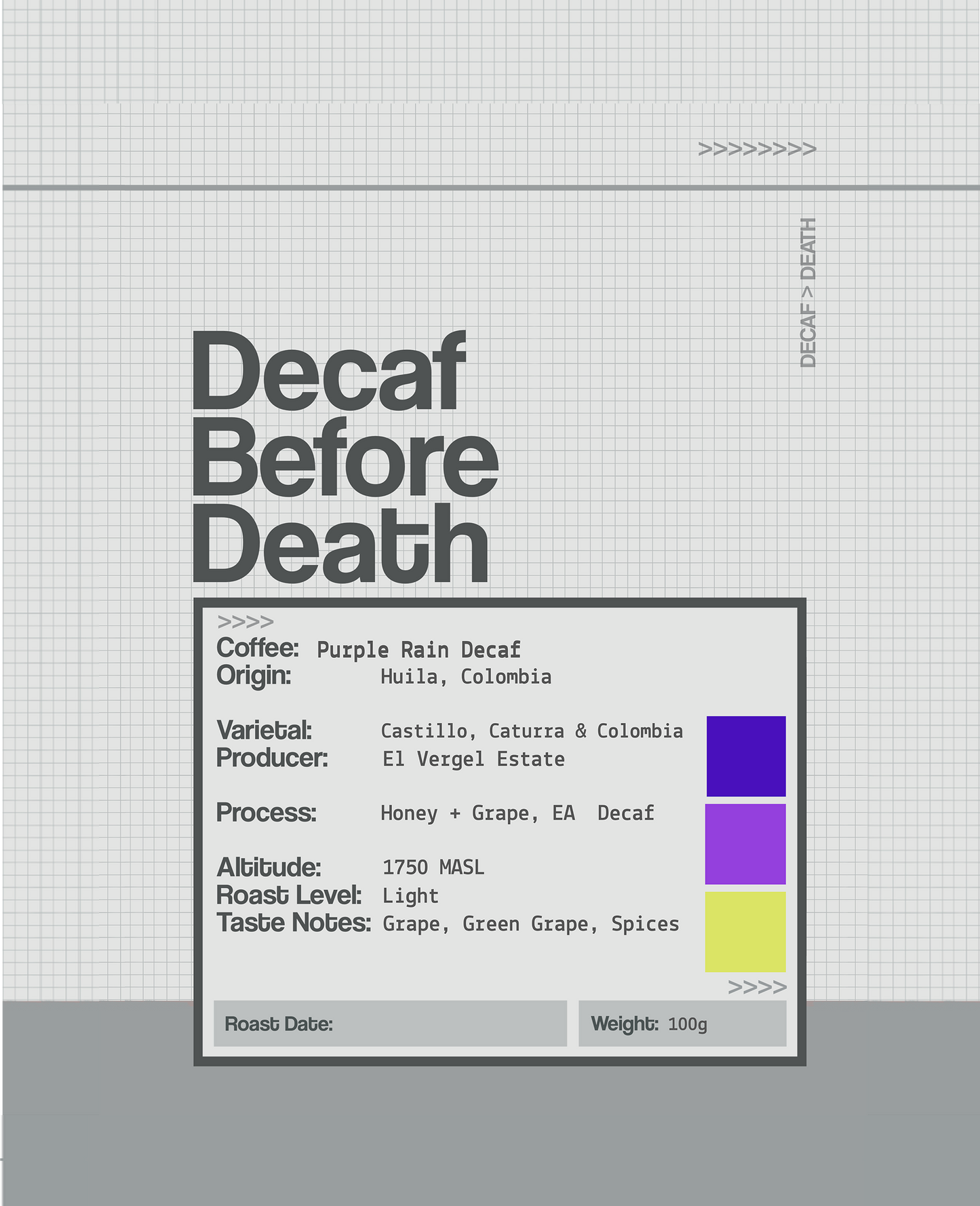 Decaf Before Death - Purple Rain Decaf (100g)