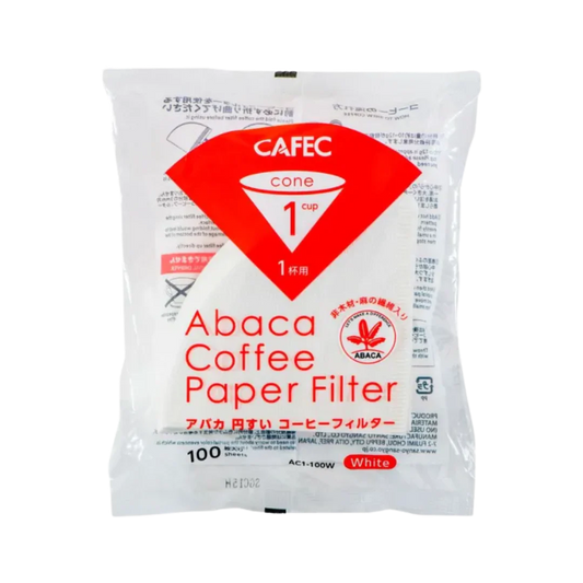 CAFEC Abaca Coffee Paper Filters (1 Cup, 100 pack)