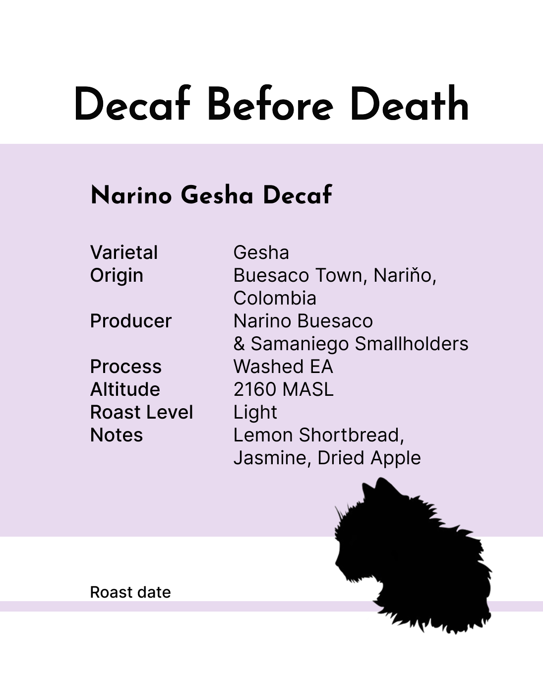 Decaf Before Death - Narino Gesha Decaf (100g)