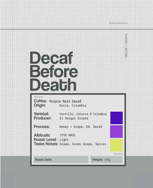 Decaf Before Death - Purple Rain Decaf (100g)