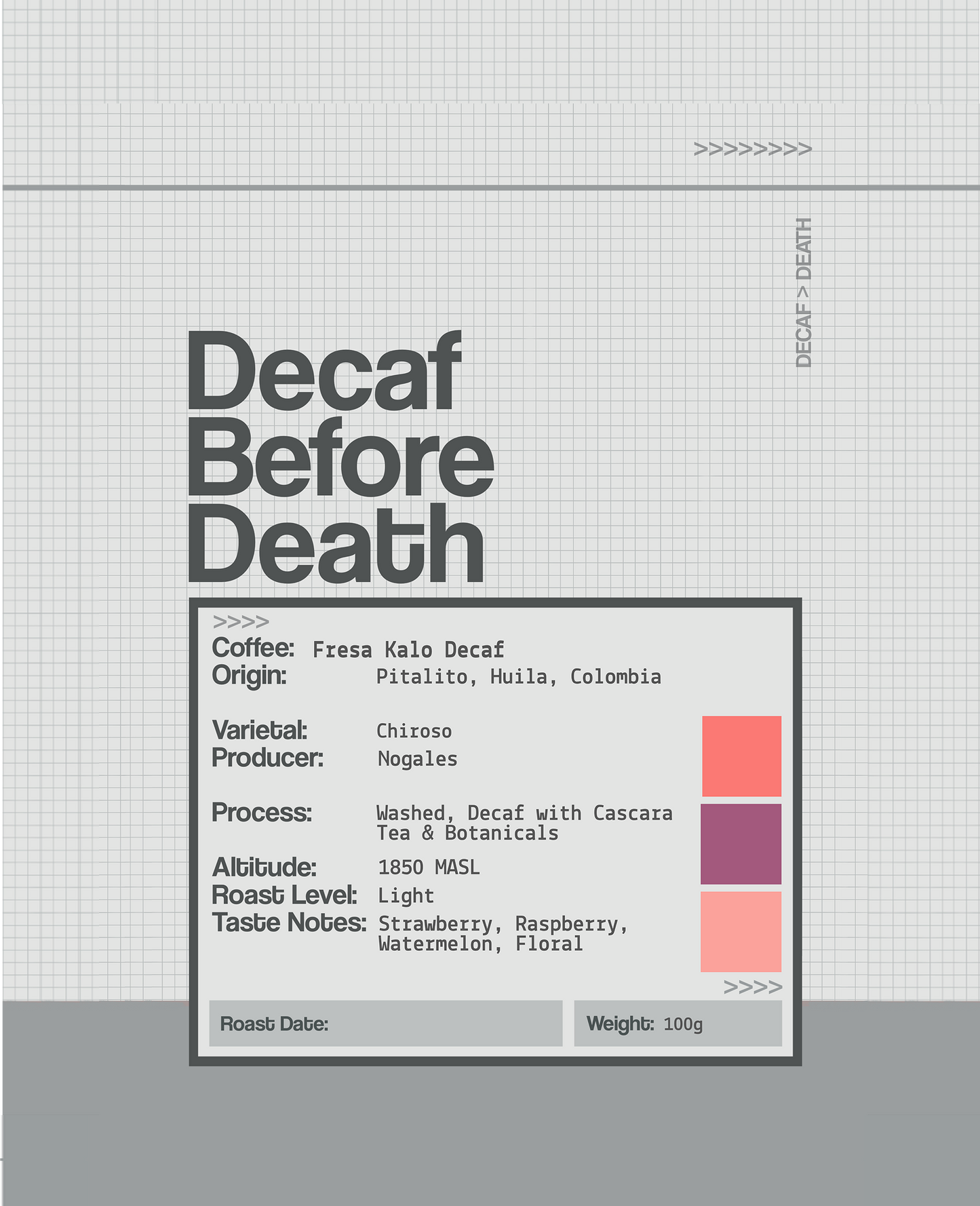 Decaf Before Death - Nogales - Fresa Kalo Decaf (100g)